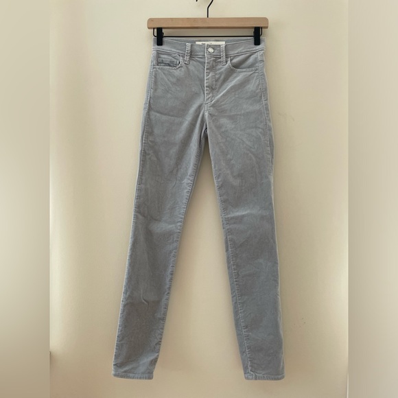 GAP Women’s True Skinny Super High Rise Velvet Pants in Light Grey Y2K Size 24 - Picture 2 of 8